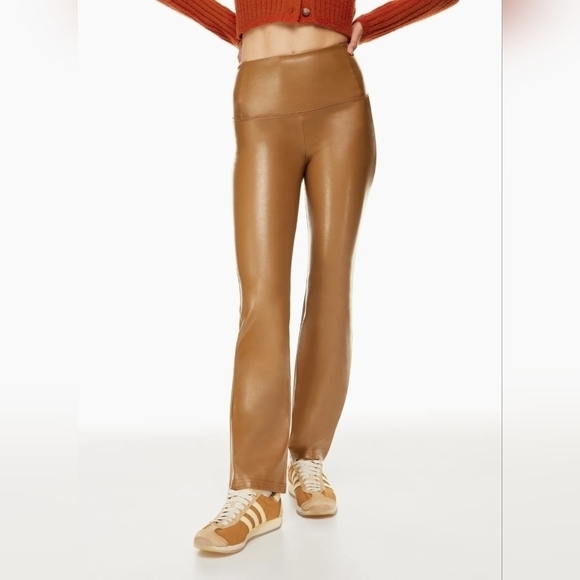 M - Wilfred Free | Daria Flare Faux Leather Pant - Cognac - Picture 2 of 8